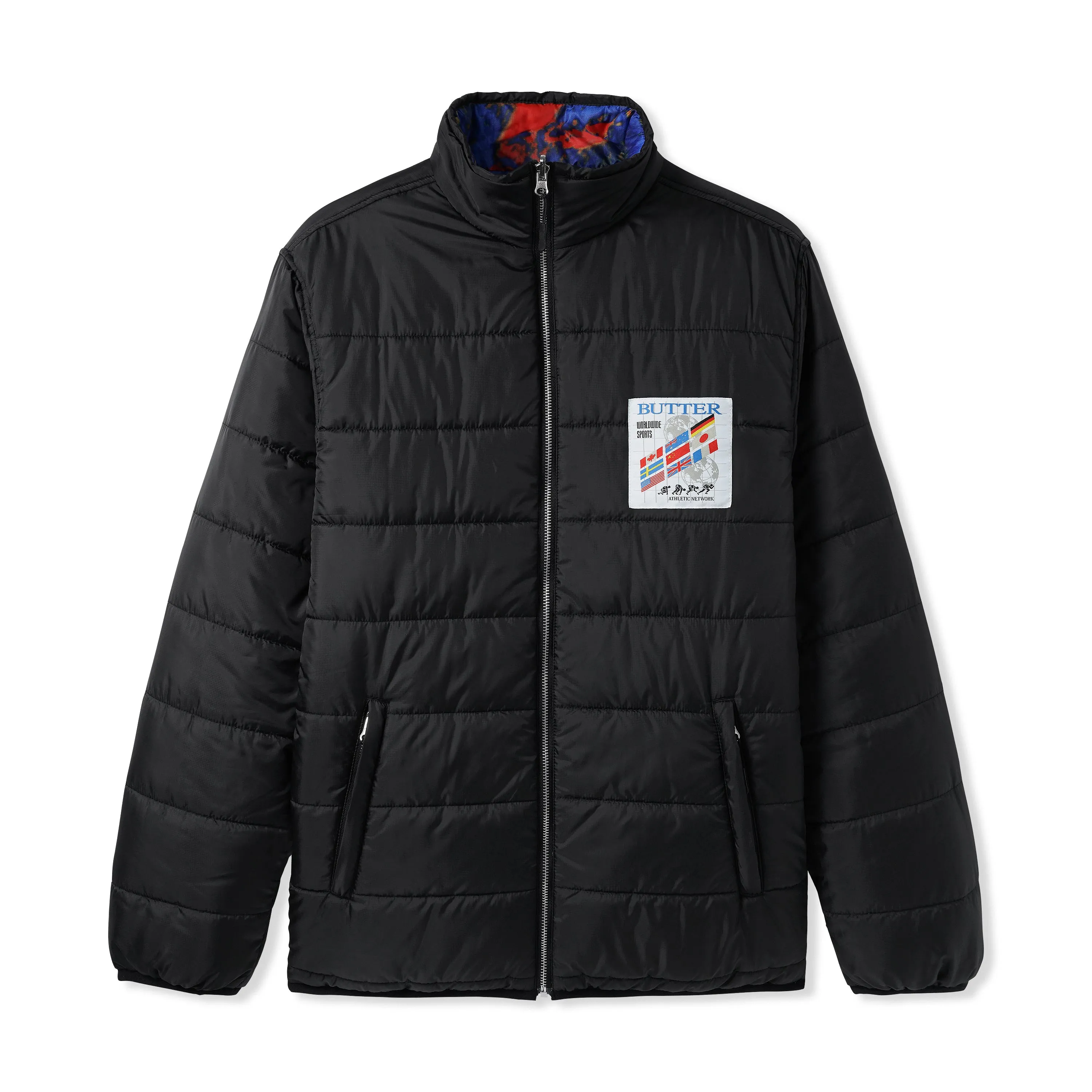 BUTTER GOODS CYCLONE REVERSIBLE PUFFER JACKET BLACK