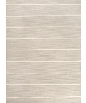 Cape Cod Stripe Flat Weave Rug, Light Gray