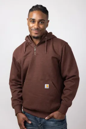 Carhartt Rain Defender Loose Fit Quarter Zip Hoodie for Men in Mocha | 100617-B86-MOCHA