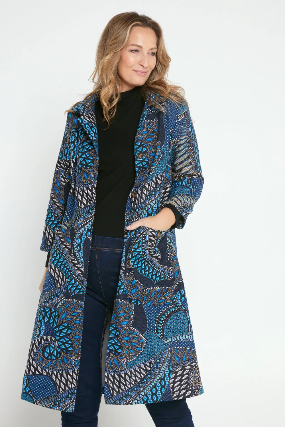 Carlton L/S Fleece Lined Coat - Lapis Lazuli