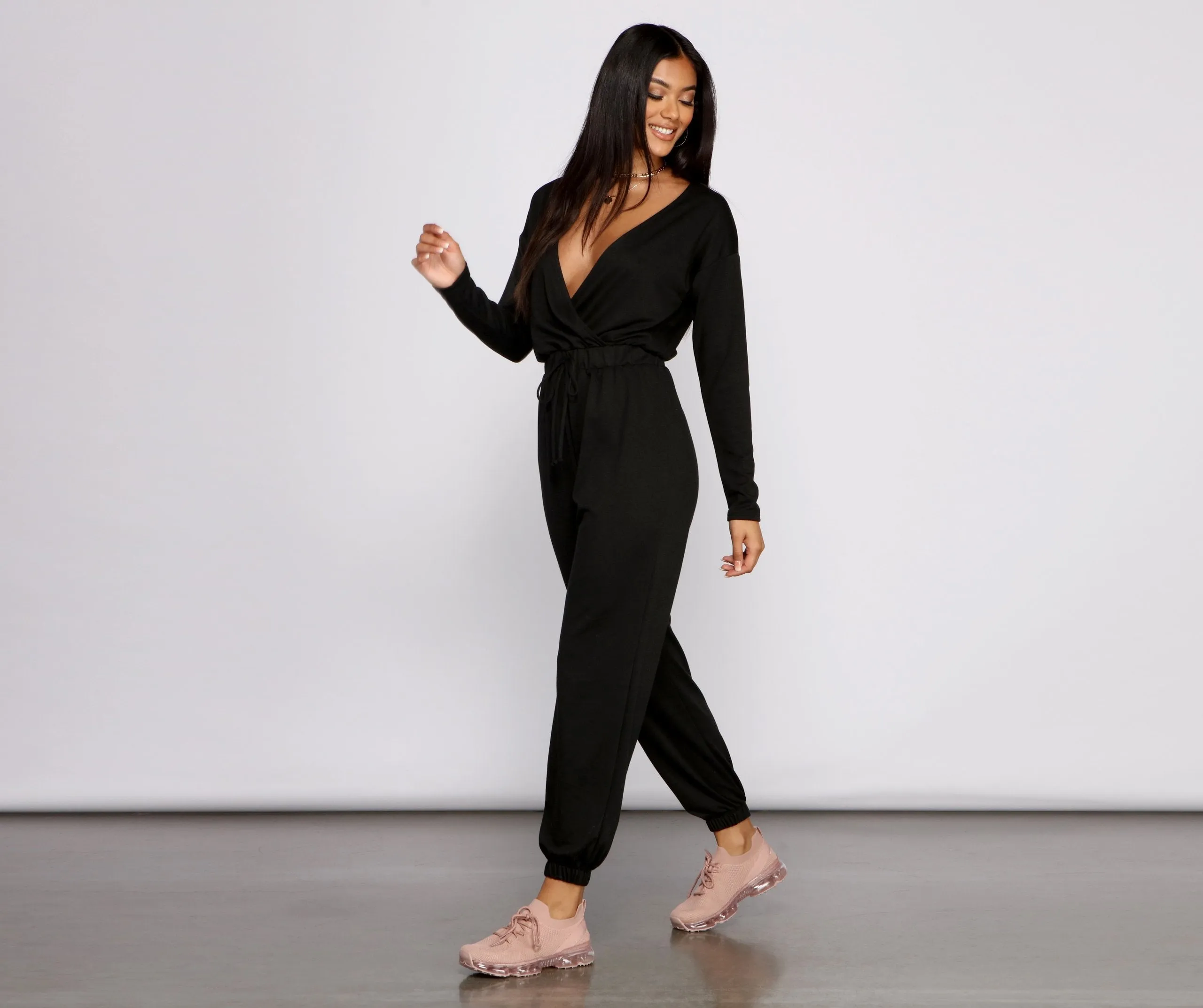 Casual Mood Surplice Jogger Jumpsuit