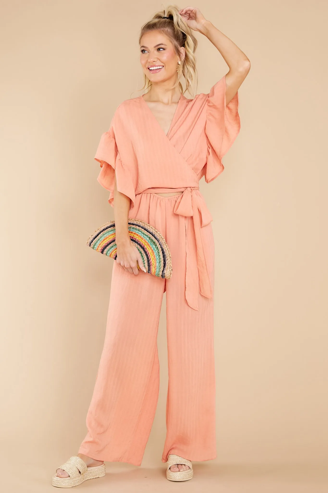 Change Your Destiny Peach Jumpsuit