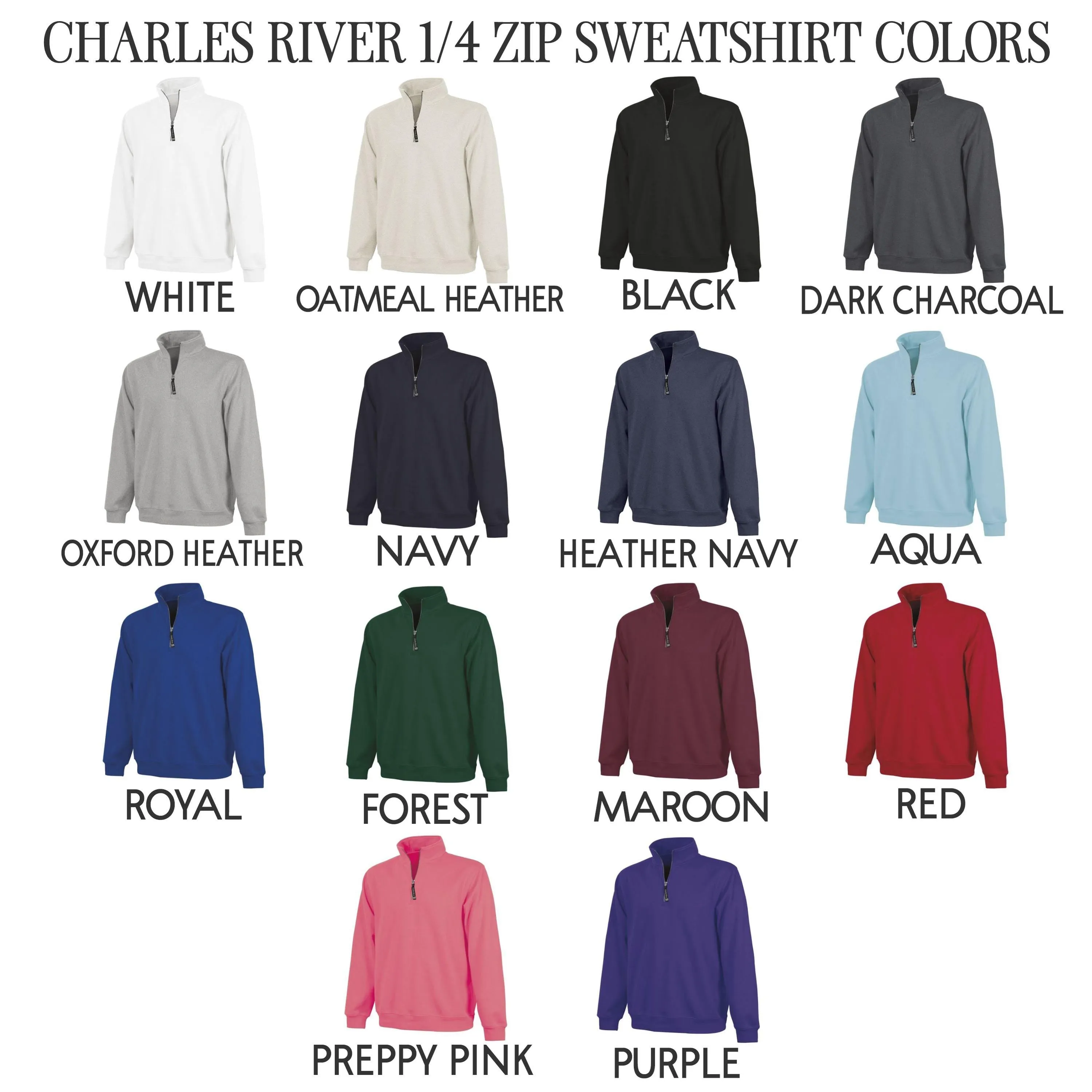 Charles River Pullover Quarter Zip Sweatshirt Embroidered