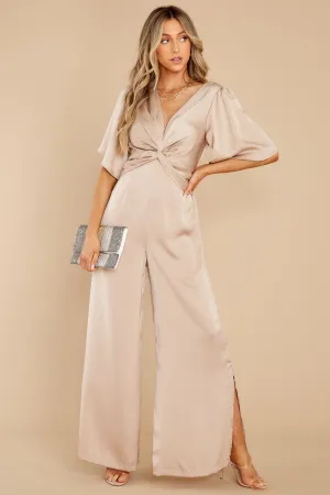 Charming Grace Beige Jumpsuit