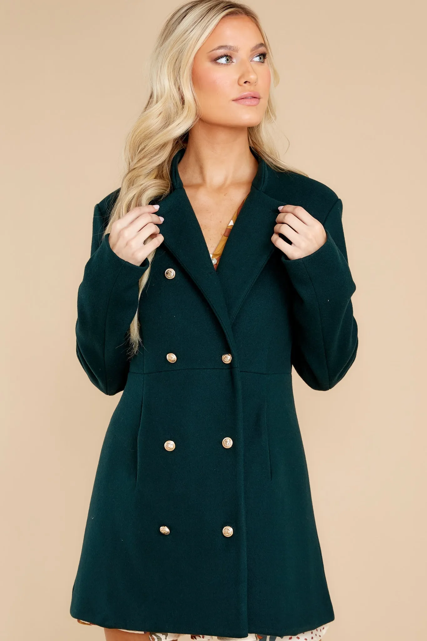 Chic Comfort Dark Green Coat