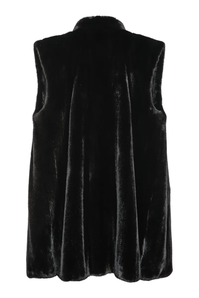 Classic Plus Size Vertical Mink Vest