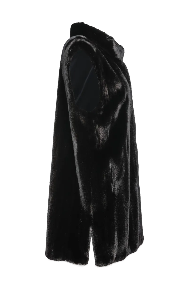 Classic Plus Size Vertical Mink Vest