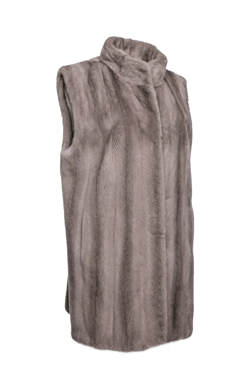 Classic Plus Size Vertical Mink Vest