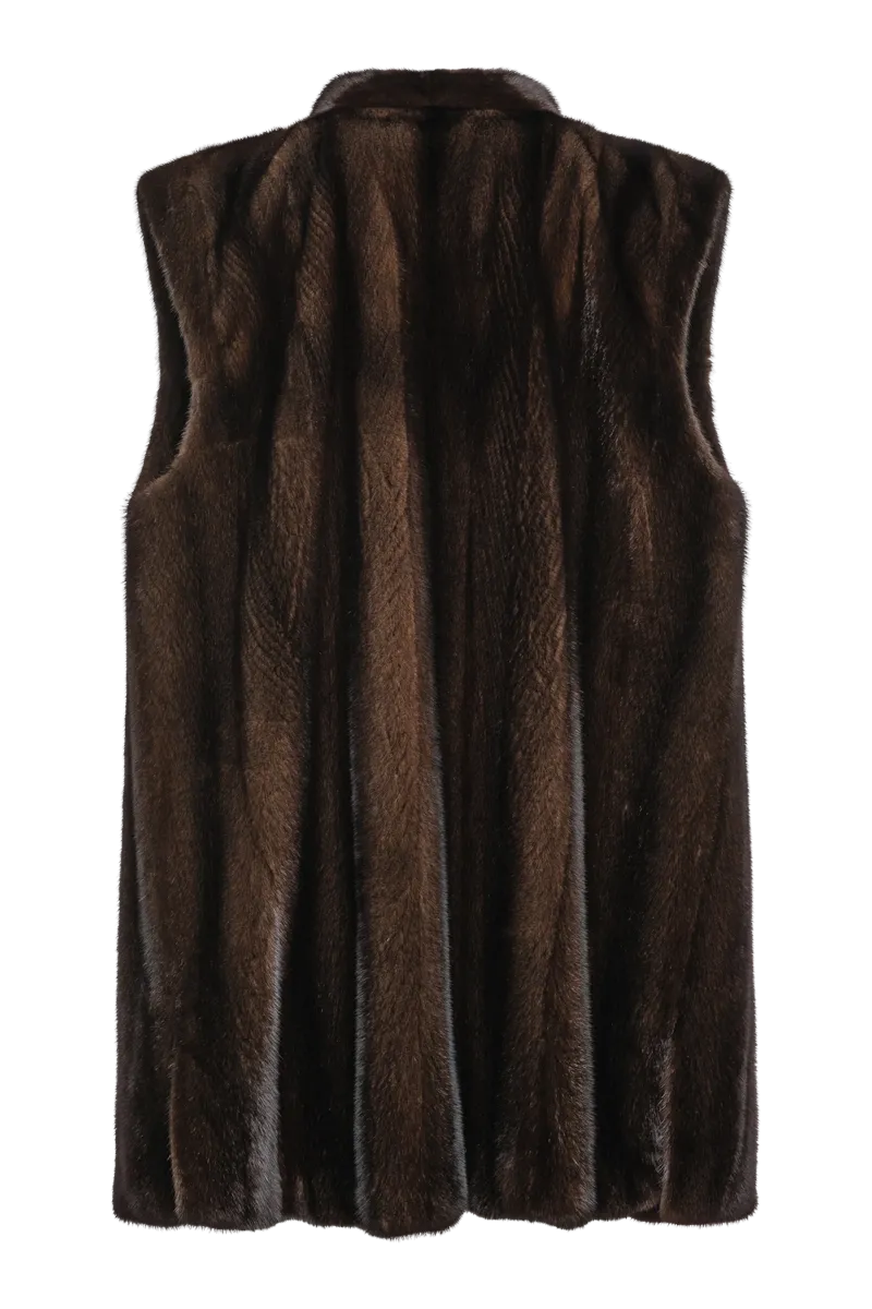 Classic Plus Size Vertical Mink Vest