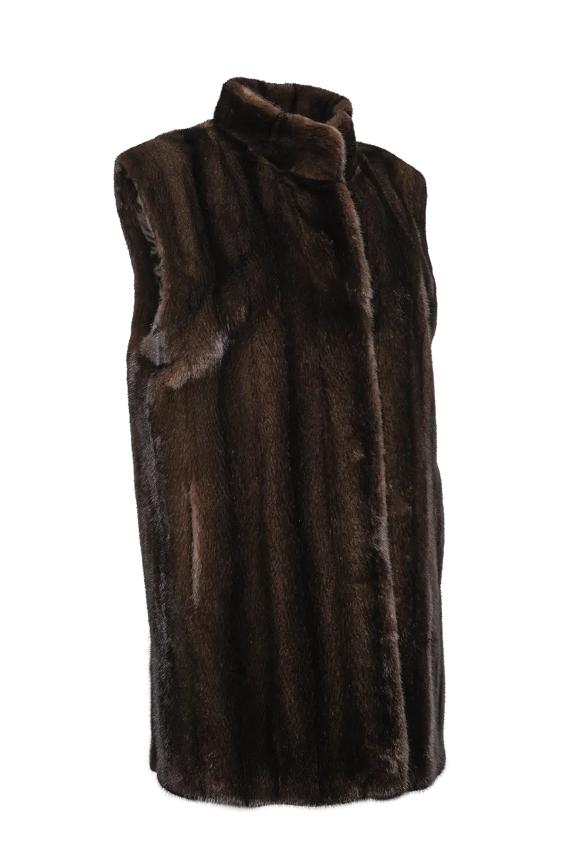 Classic Plus Size Vertical Mink Vest