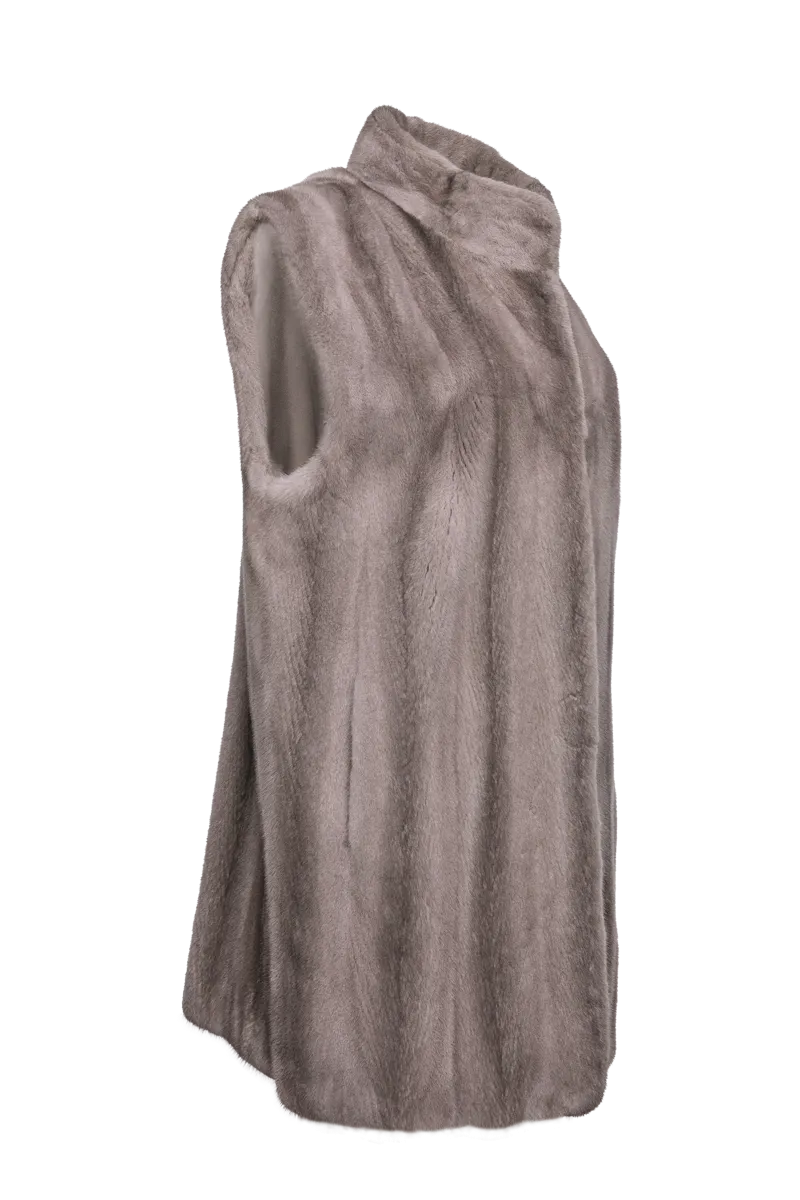 Classic Plus Size Vertical Mink Vest