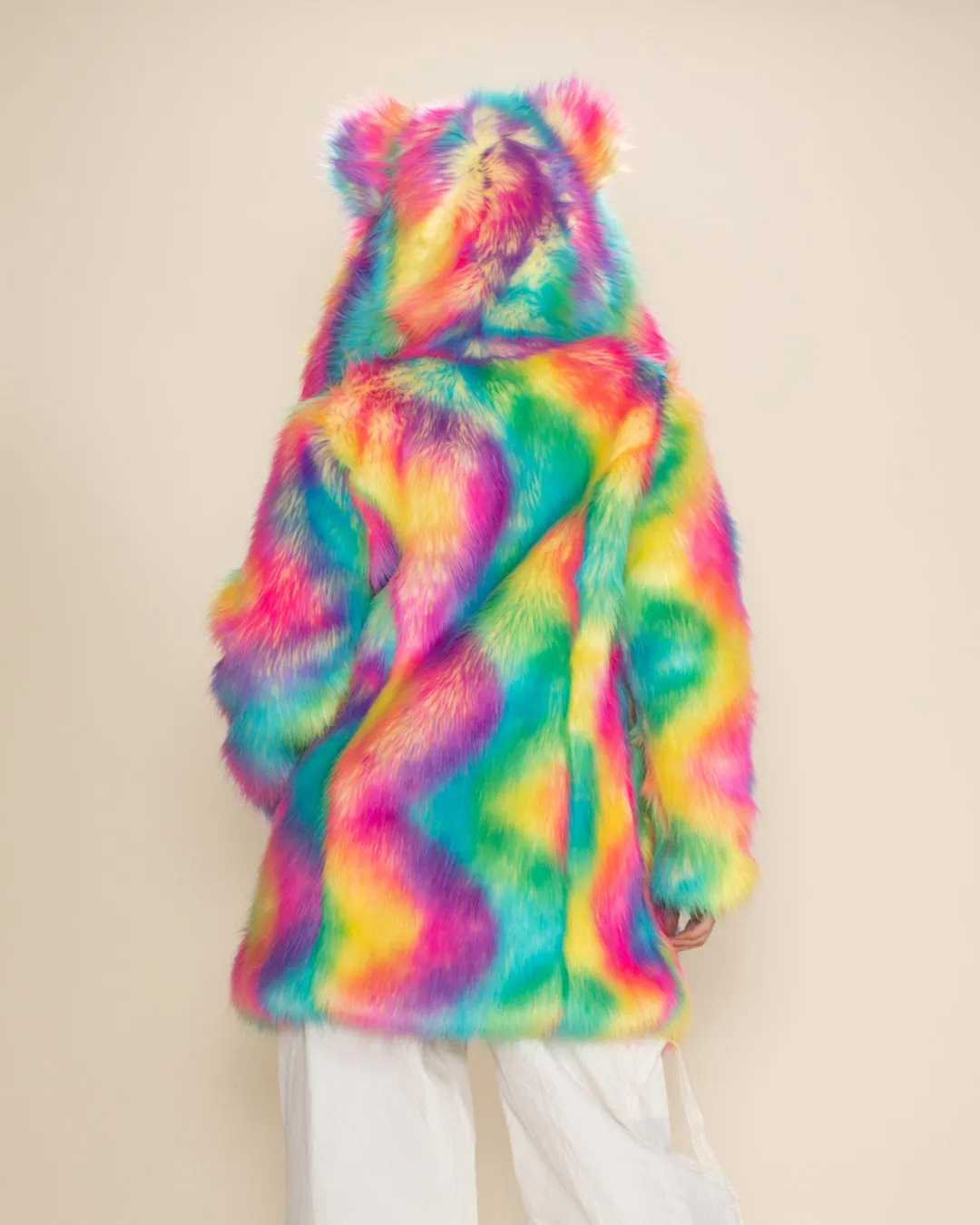 Classic Women's Faux Fur Coat | Rainbow Bear