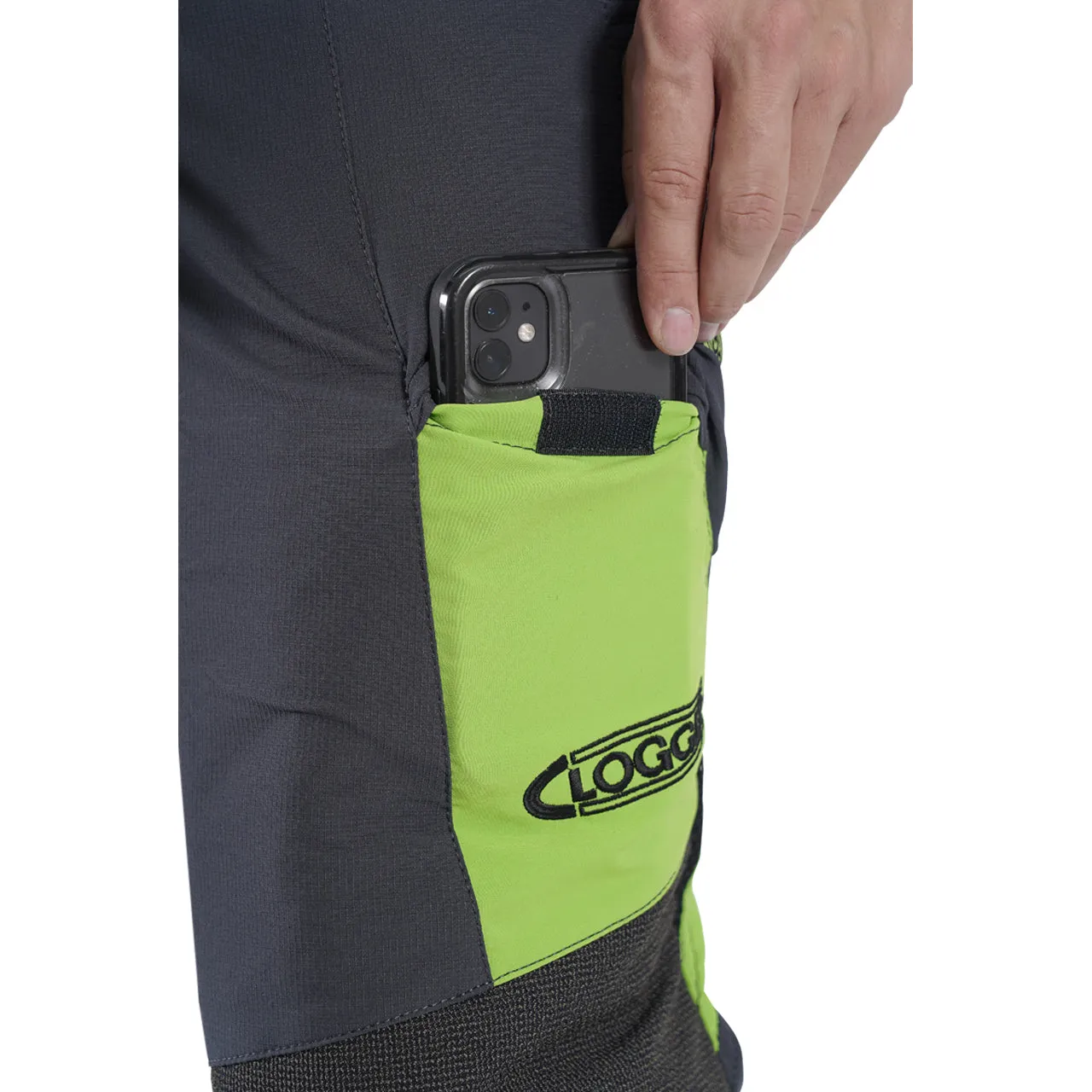 Clogger Zero Gen2 Light and Cool Men's Chainsaw Protective Pants - Grey/Green