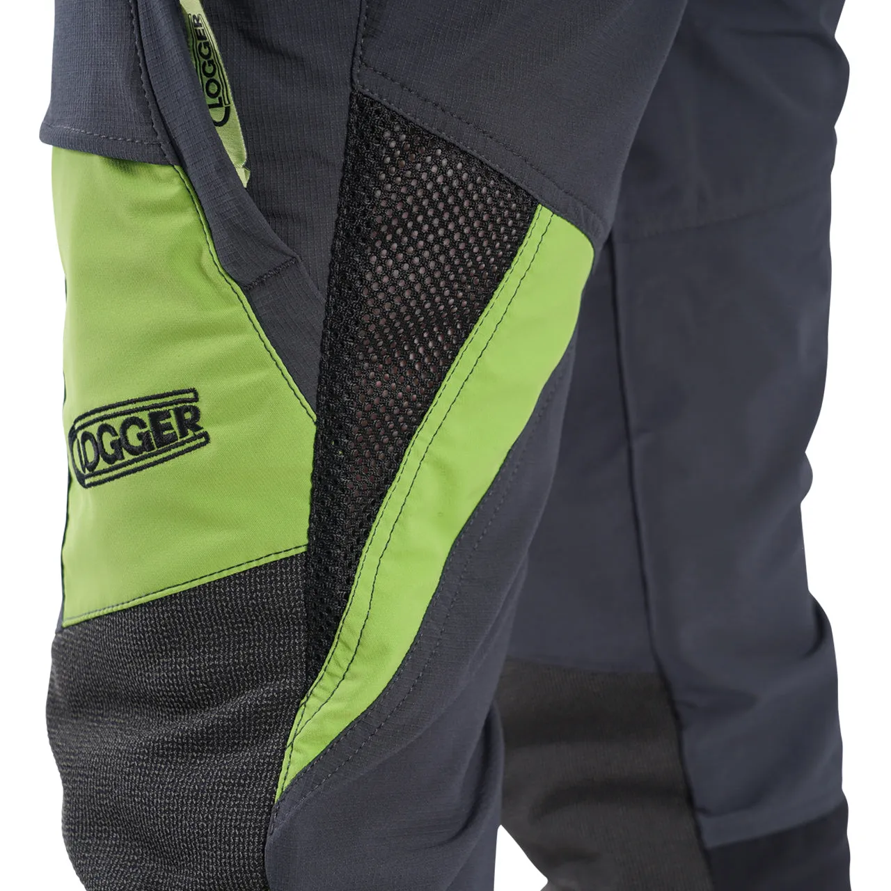 Clogger Zero Gen2 Light and Cool Men's Chainsaw Protective Pants - Grey/Green