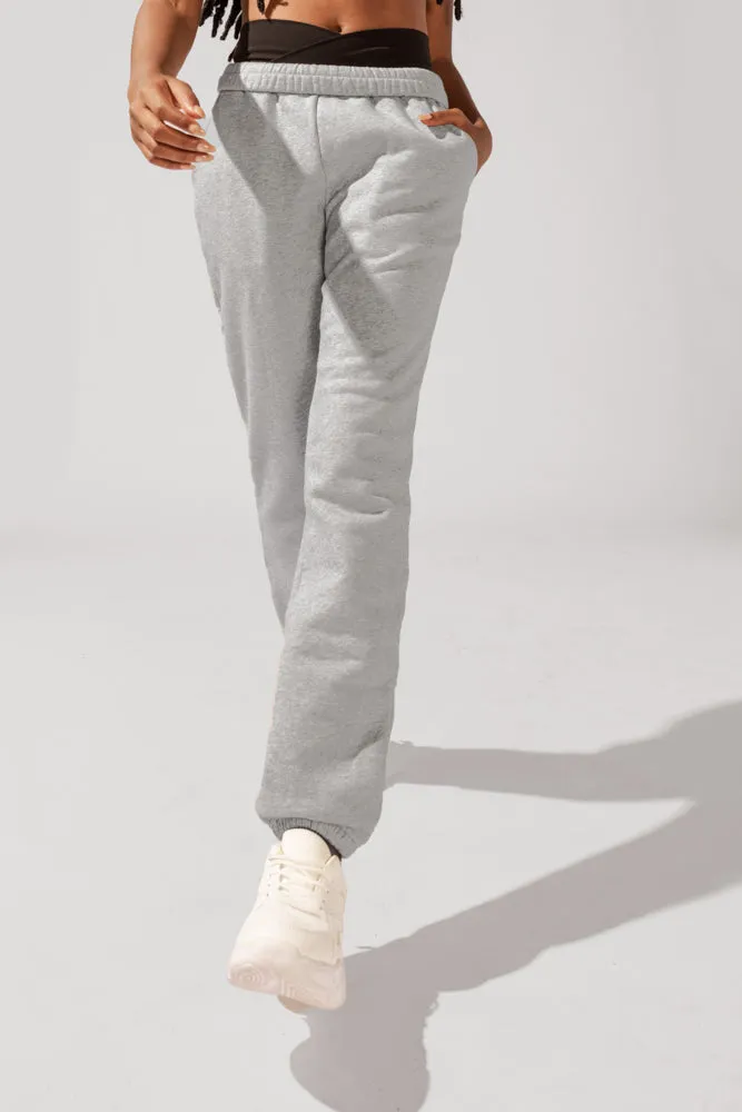 Cloud Rollover Sweatpant - Heather Grey