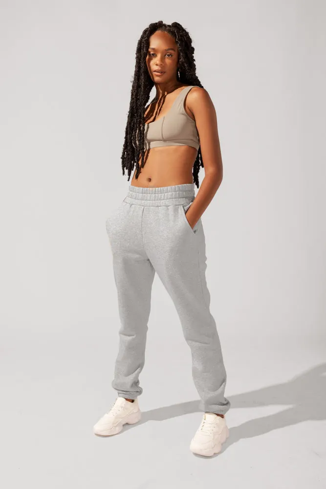 Cloud Rollover Sweatpant - Heather Grey