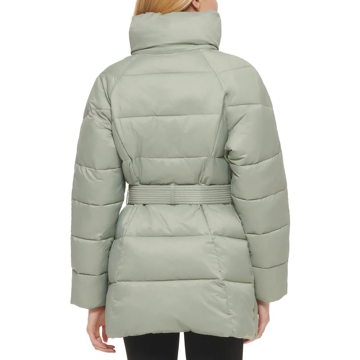 Cole Haan Womens Insulated Belted Puffer Jacket