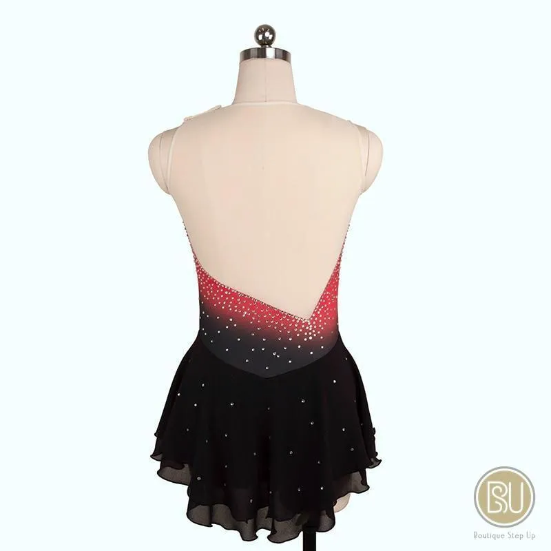 Competition Skating Dress Black Red Sleeveless