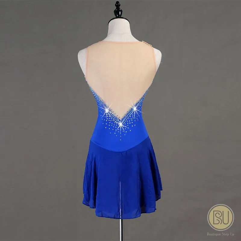 Competition Skating Dress Sleevesless Tone on Tone Crystals