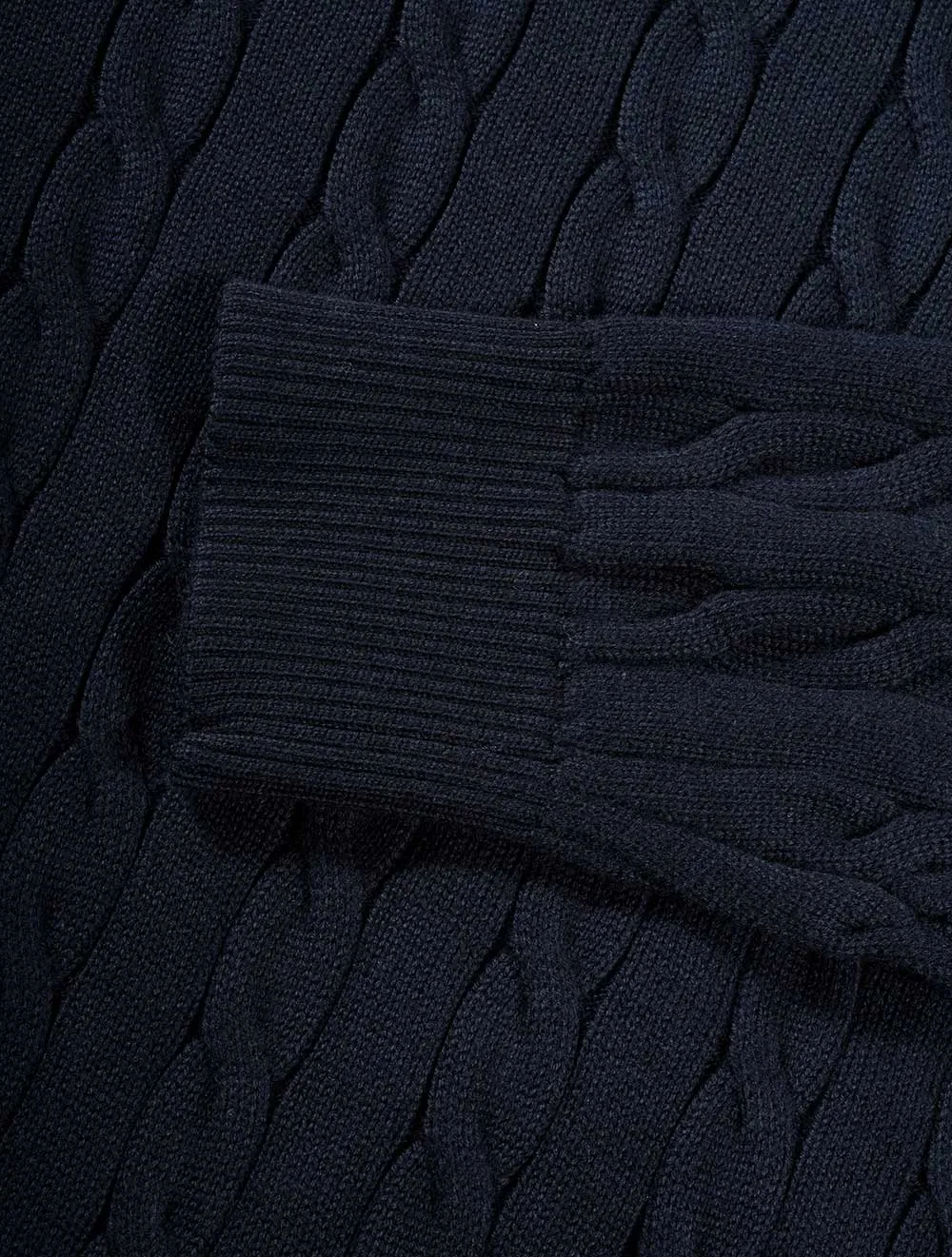 Cotton Cable Turtleneck Evening Blue