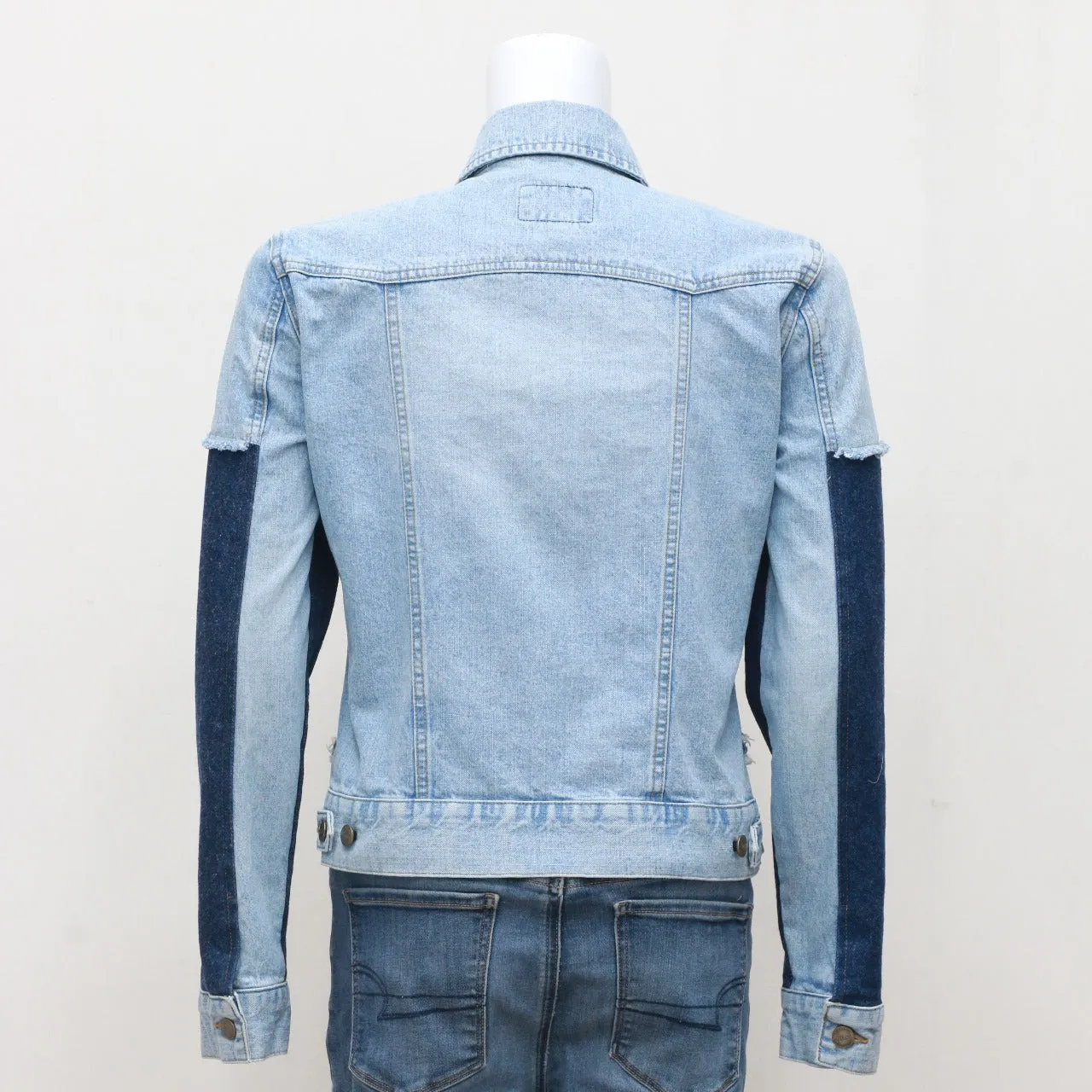 CR0033 UPCYCLED Girls/Ladies Denim Jacket made using Vintage Denim Jackets and Denim Pants