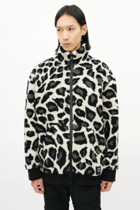 Cream & Multicolour Print Fleece Jacket