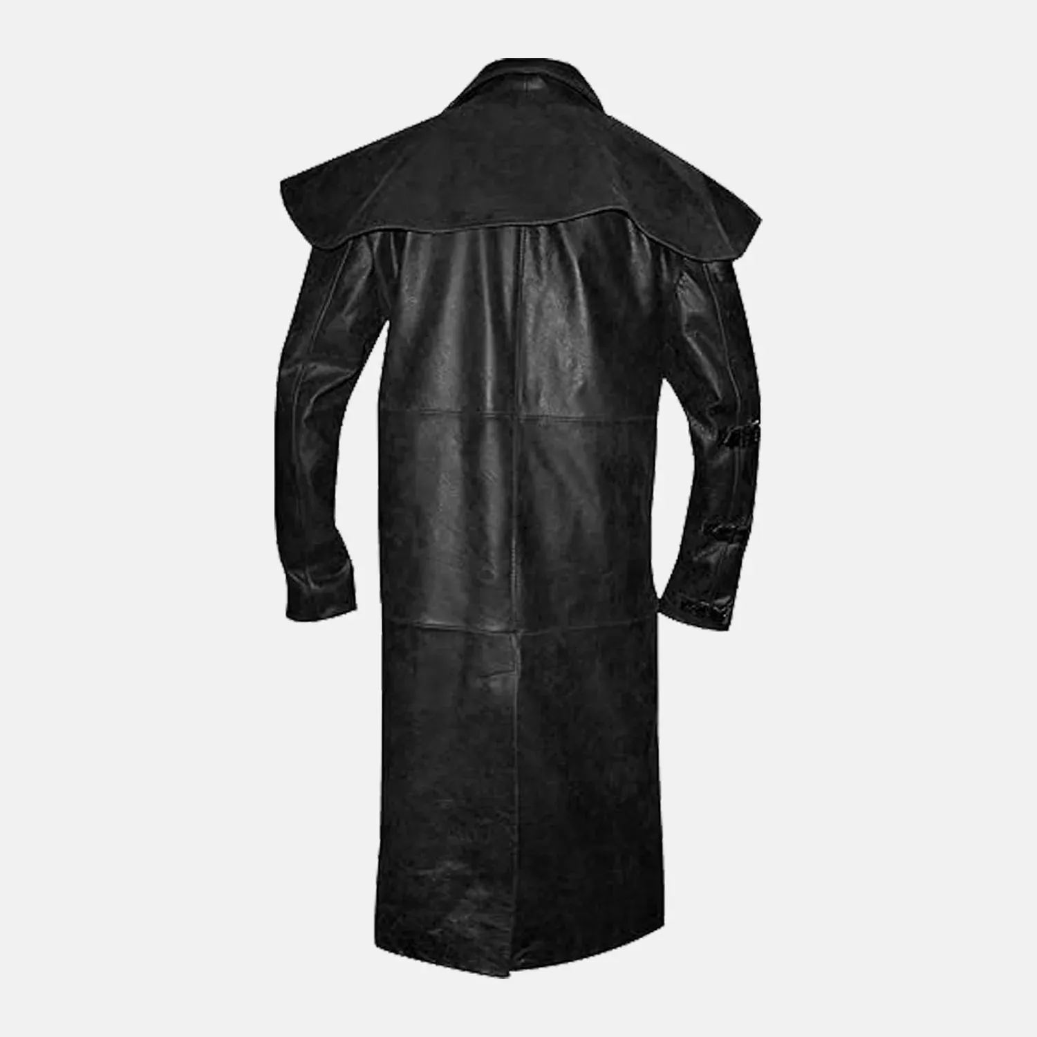 Crimson Drifter Leather Duster Jacket