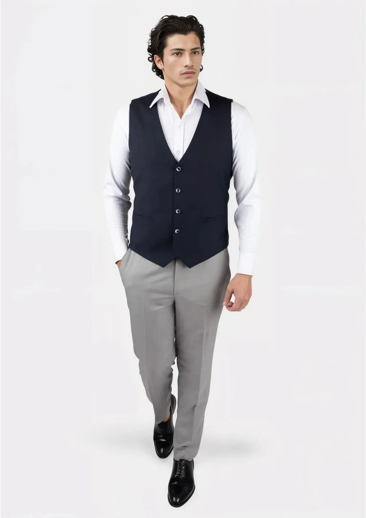 Dark Navy Twill Vest