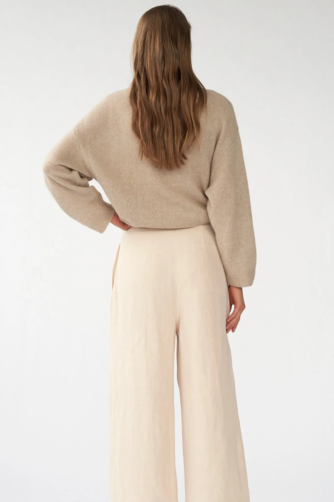 DEBBIE PANTS - CREME - SILK/LINEN