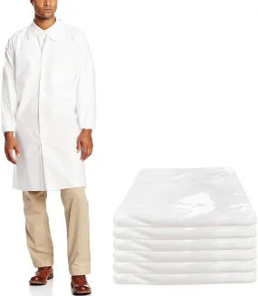 Disposable SF Lab Coats. Pack of 10 White Large Polypropylene 40 gsm