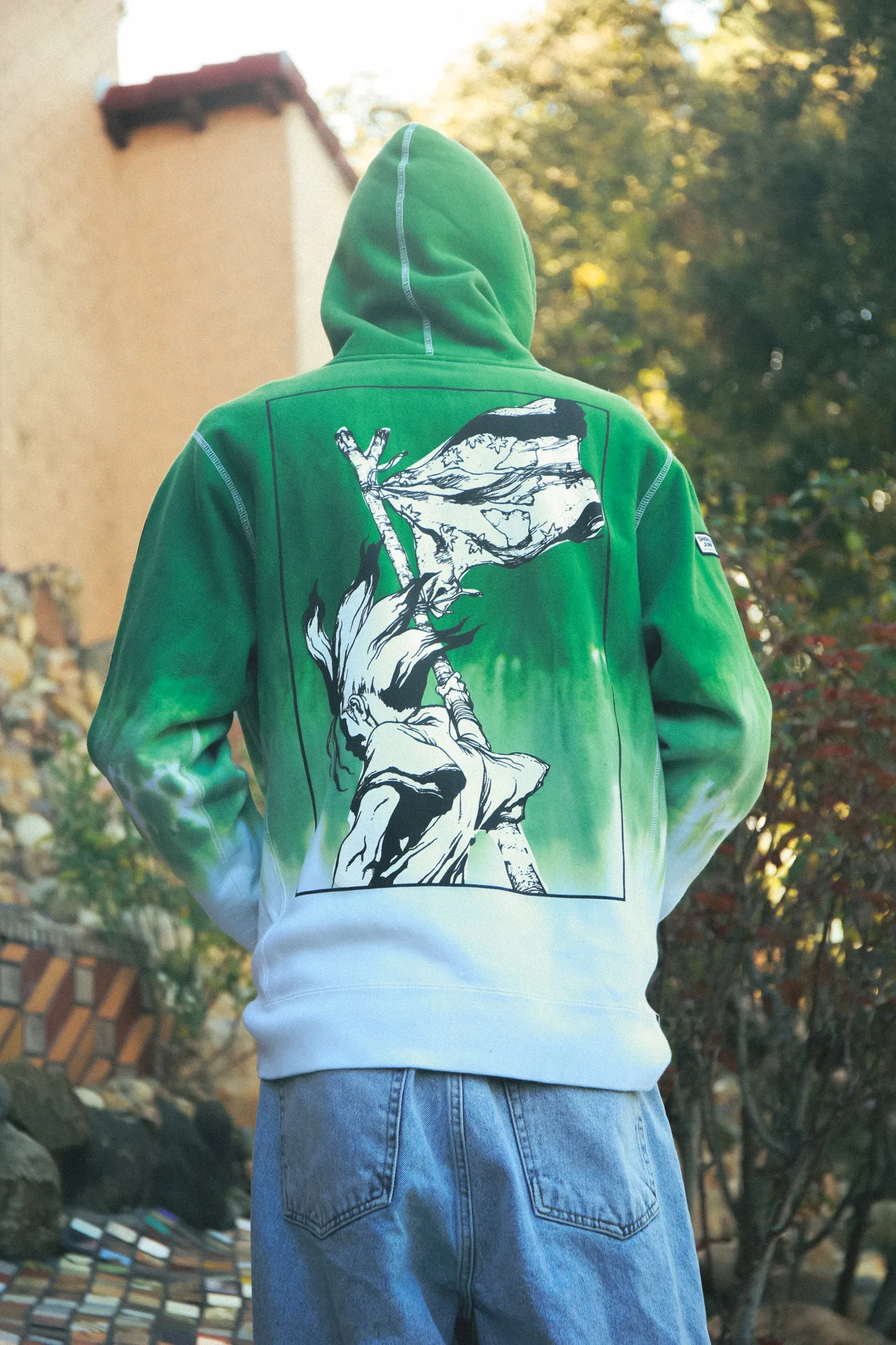 Dr. STONE Senku Kingdom of Science Tie Dye Hoodie - Green