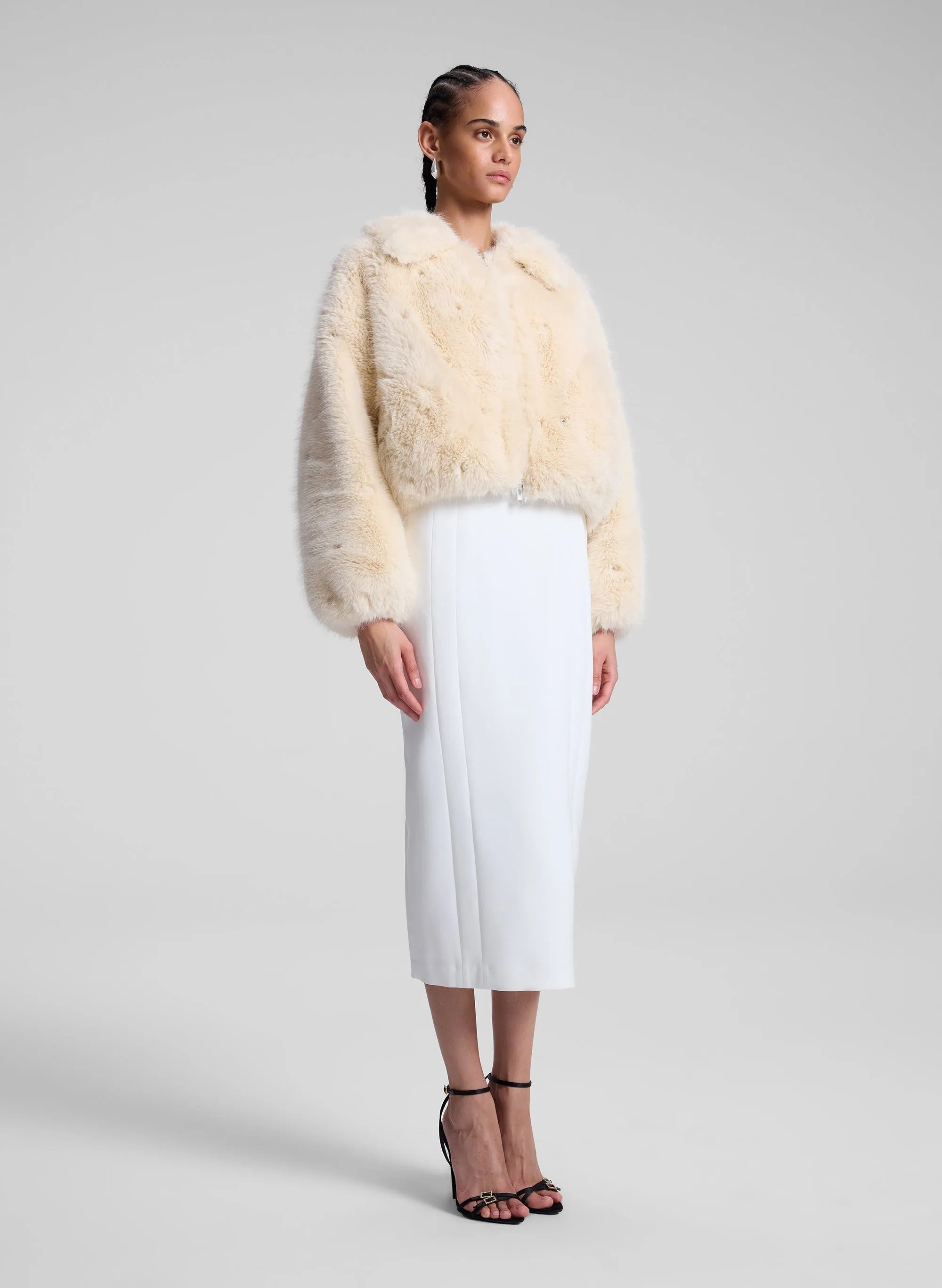 Esme Embellished Faux Fur Jacket