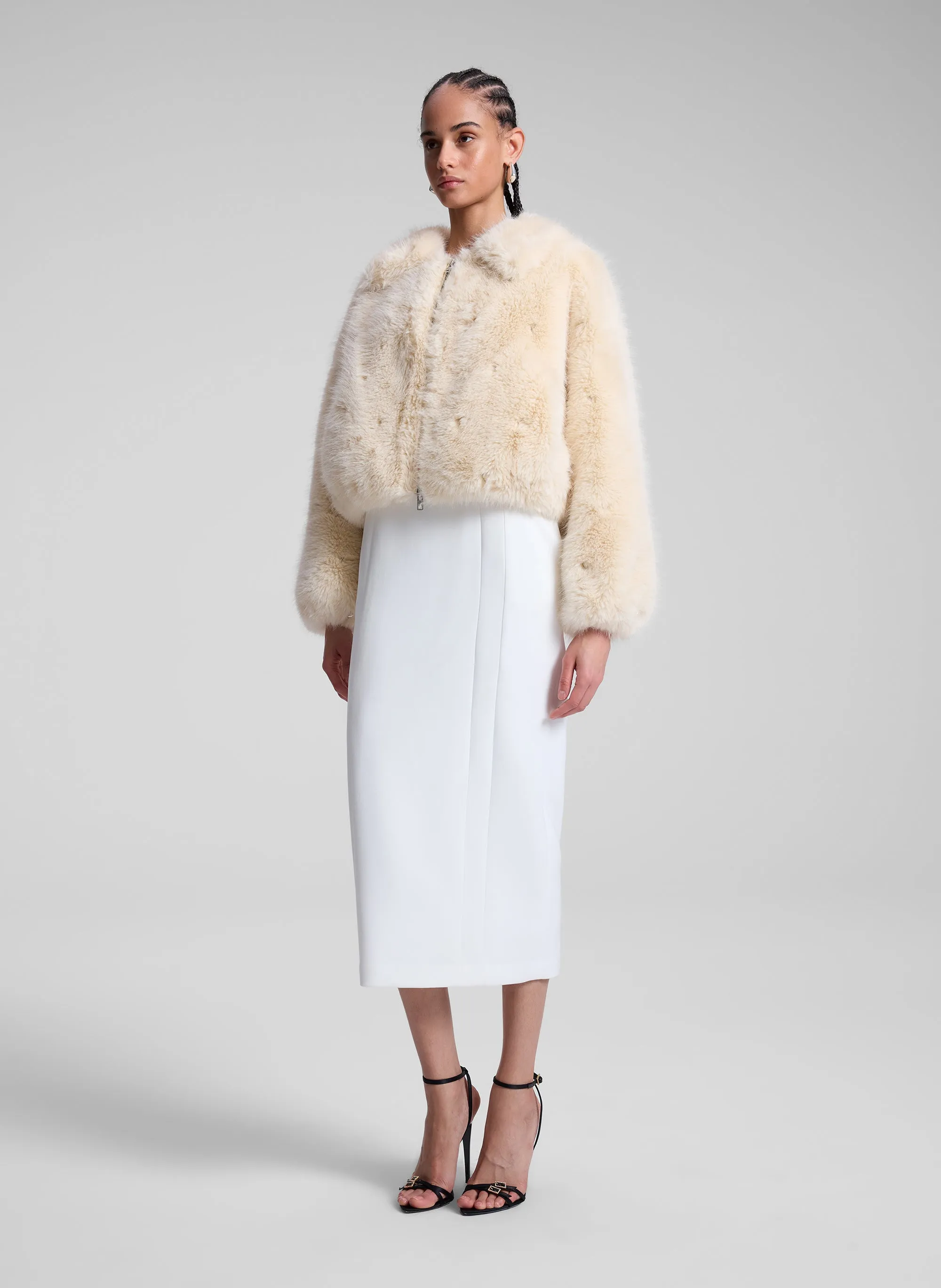 Esme Embellished Faux Fur Jacket