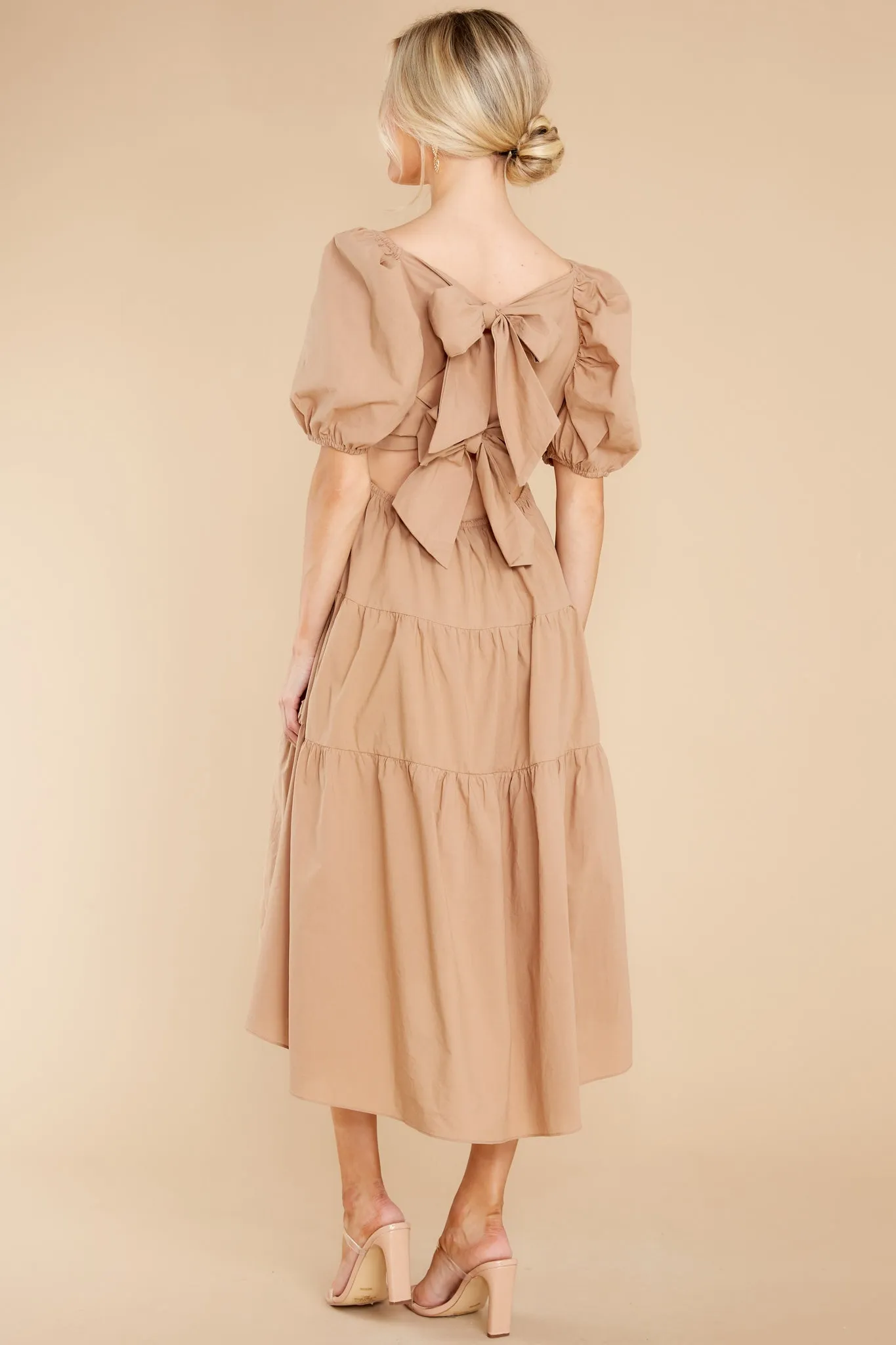 Essential Beauty Taupe Midi Dress