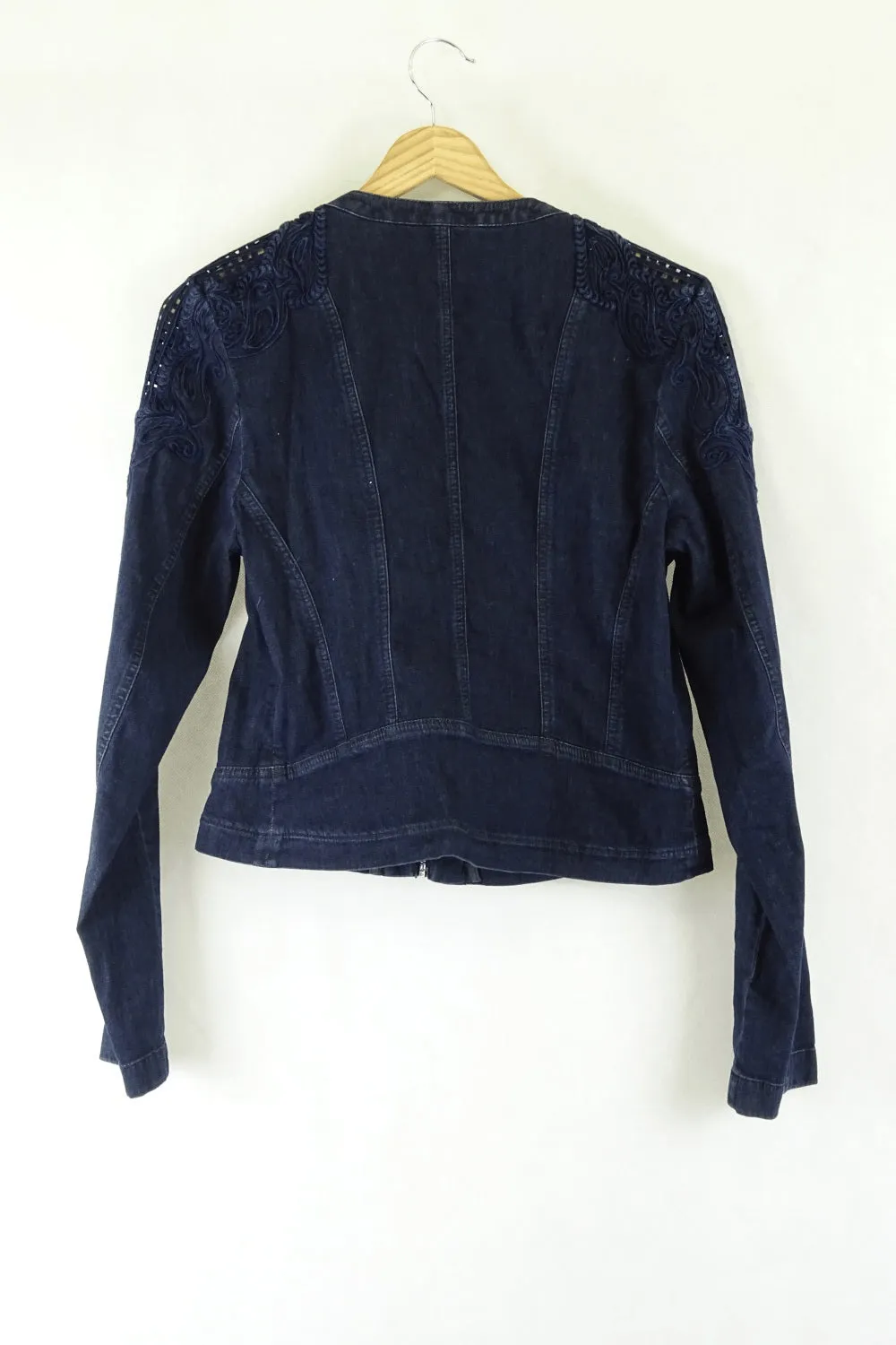 Eva Kayan Denim Jacket With Laser Cut Features S