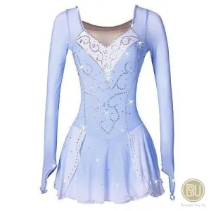 Figure Skating Dress Long-Sleeved Light Blue BSU040404