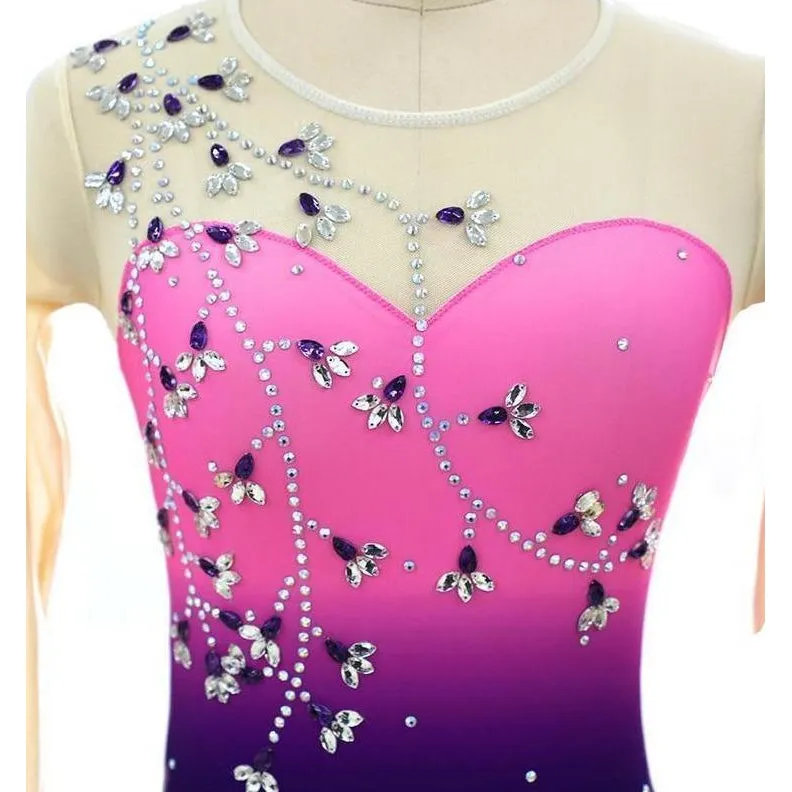 Figure Skating Dress Pink to Purple Ombre BSU192.1