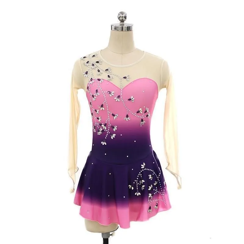 Figure Skating Dress Pink to Purple Ombre BSU192.1