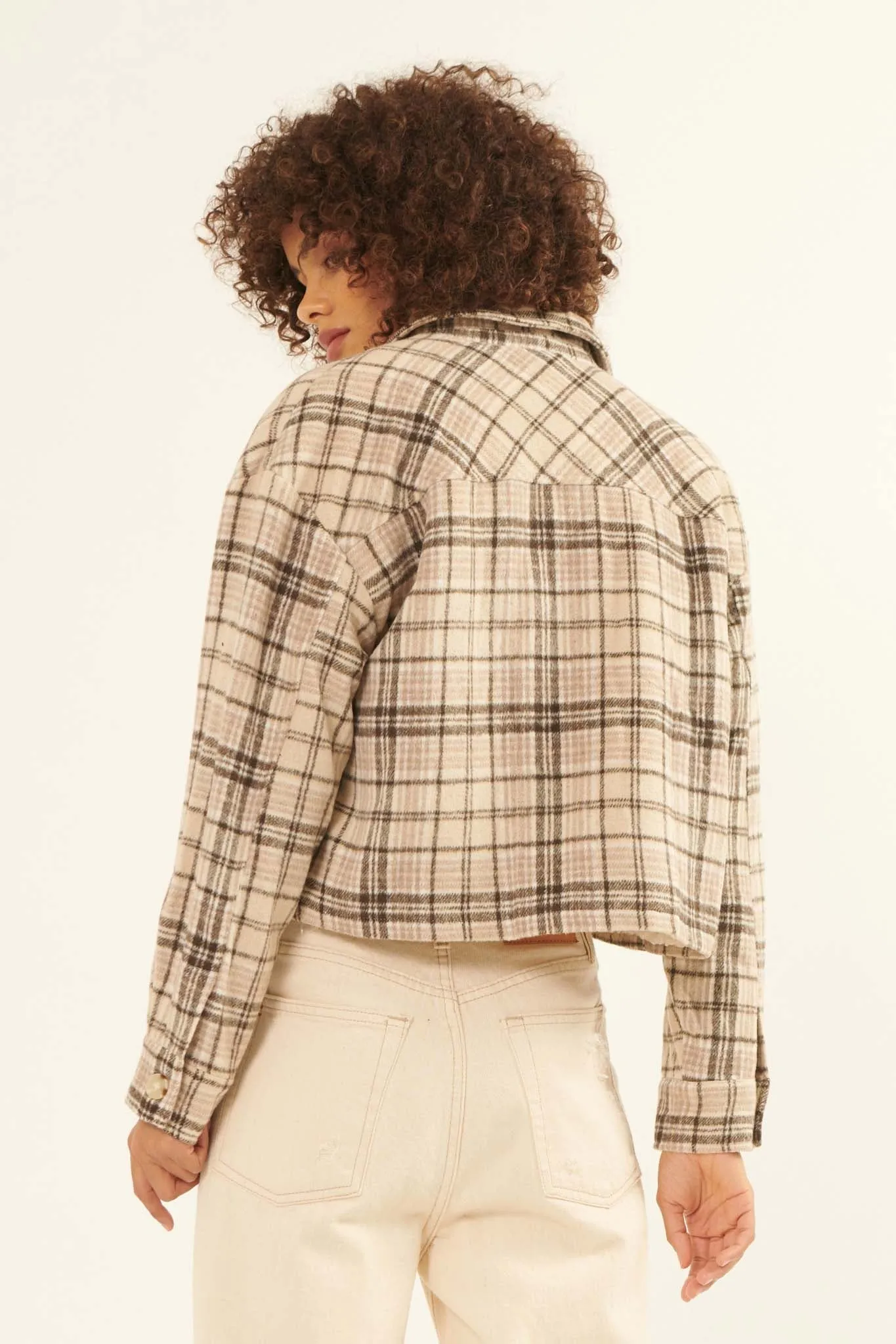 Finding Home Cropped Plaid Shacket