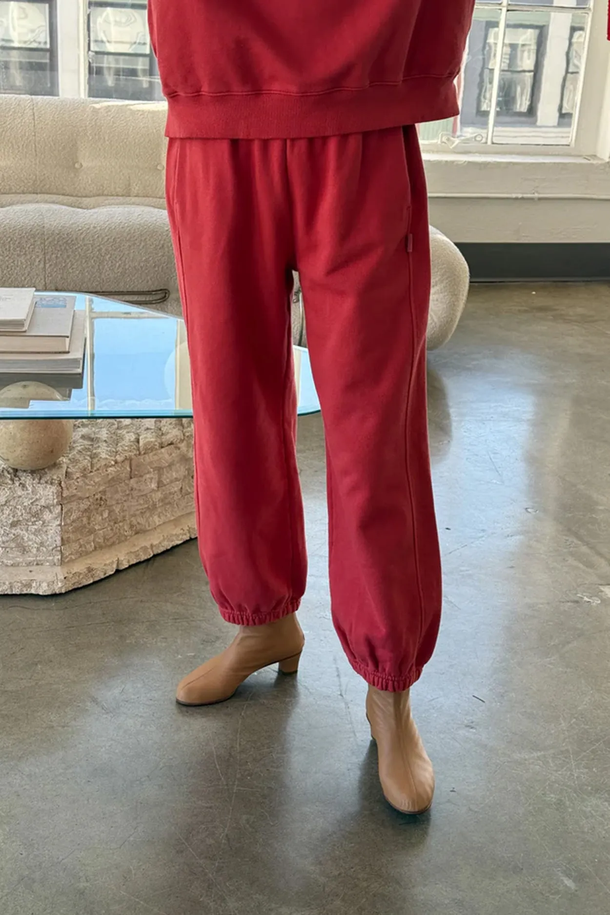 French Terry Balloon Pants (Coral)