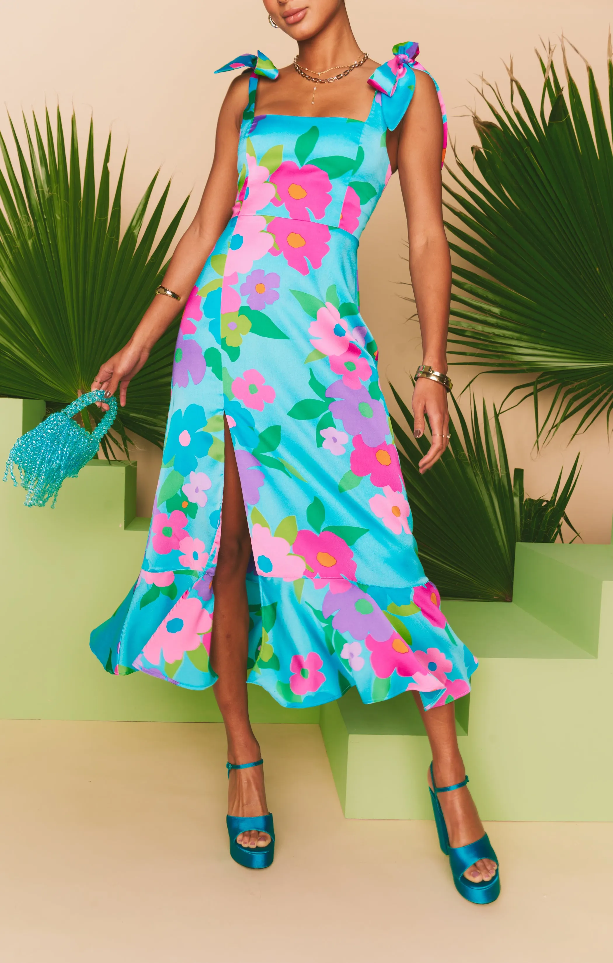 Garden Midi Dress ~ Multi Piccadilly Floral