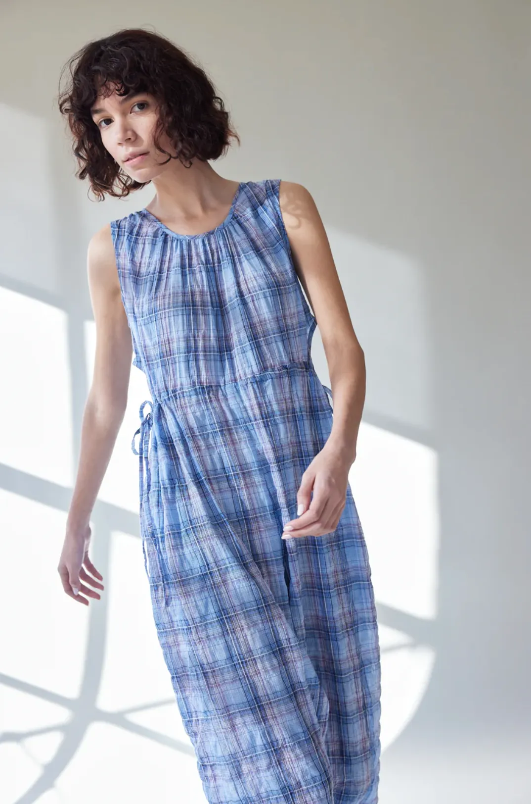 Goa Jumpsuit, Lake Plaid Voile