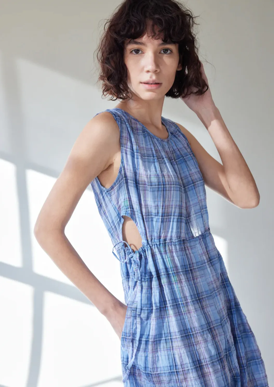 Goa Jumpsuit, Lake Plaid Voile