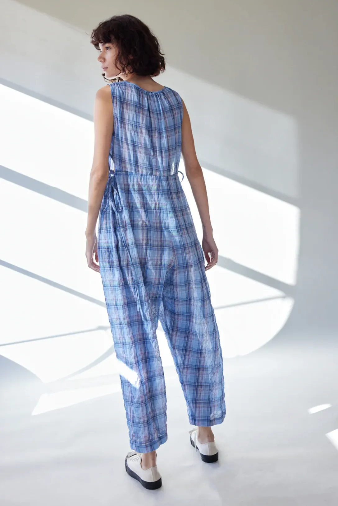 Goa Jumpsuit, Lake Plaid Voile