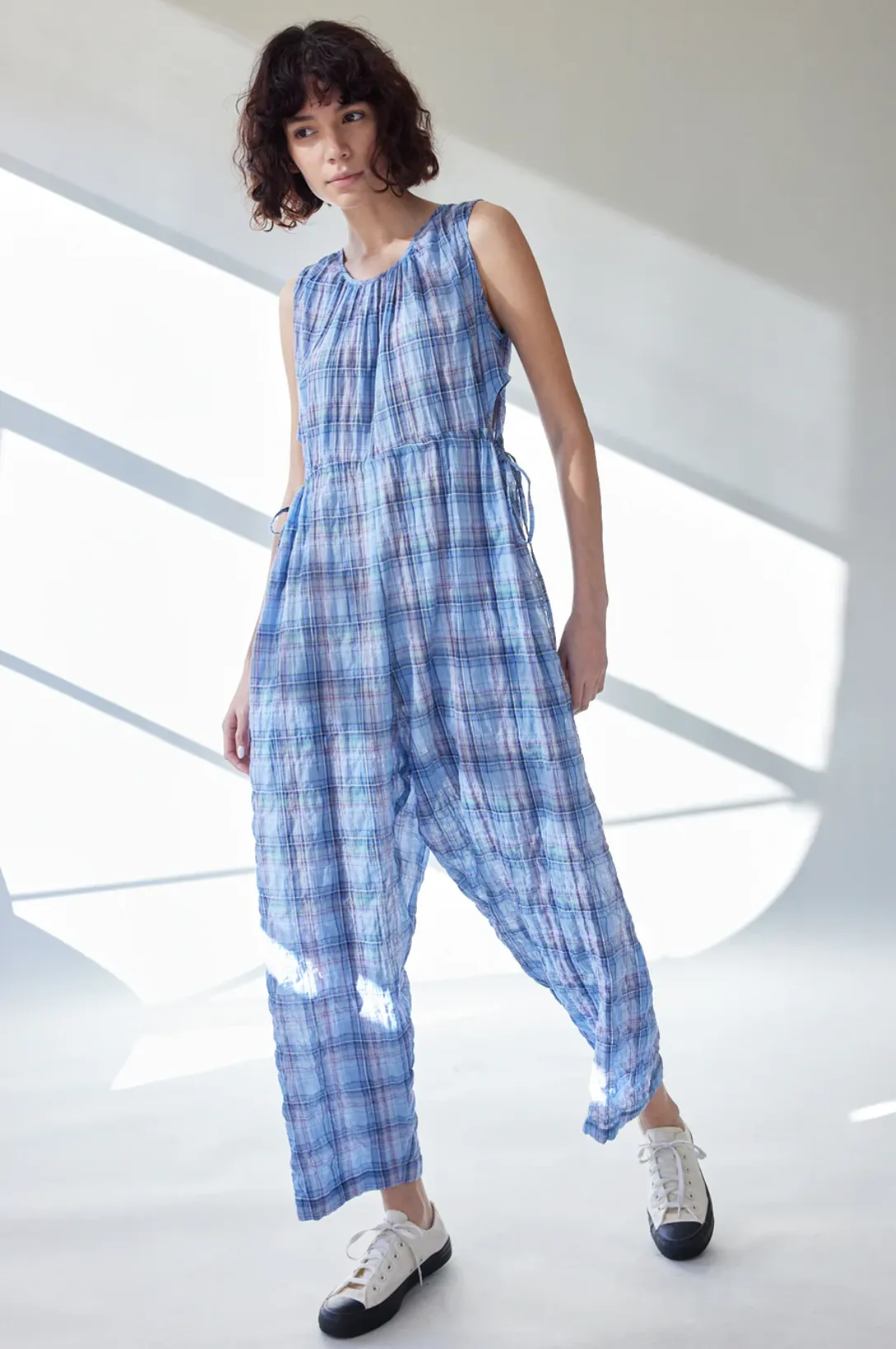 Goa Jumpsuit, Lake Plaid Voile