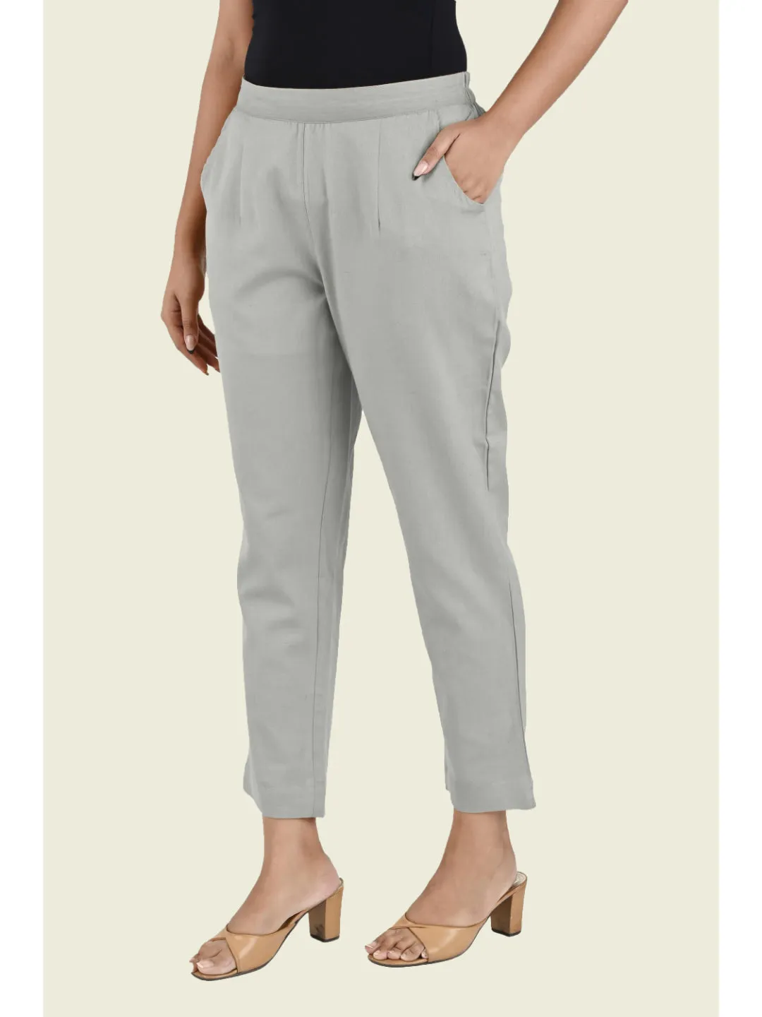 GREY COTTON PANTS