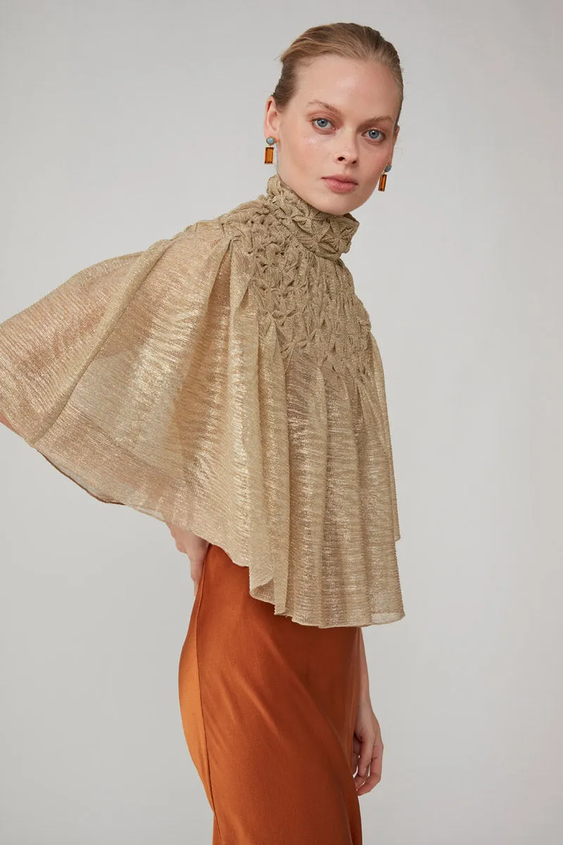 HANDSMOCKED CAPE - GOLD