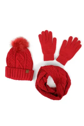 Hat, gloves and scarf set