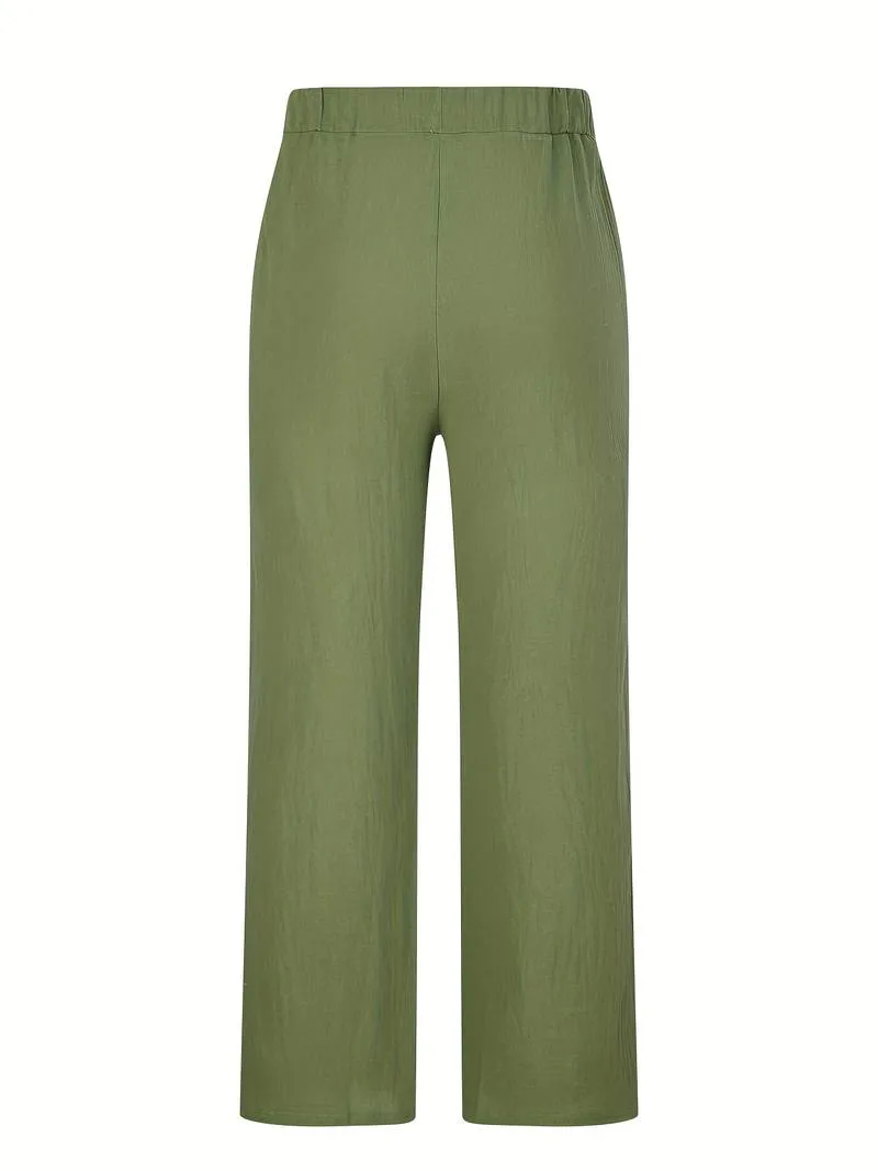 Heath - Loose Fit Cotton Fabric Trousers