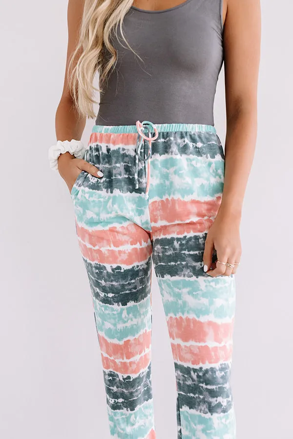 Here And There Tie Dye Joggers In Ocean Wave